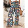 [Hose mit Print-Schleife] Modische Hose mit Print und Schleife, locker und bequem, für die Freizeit