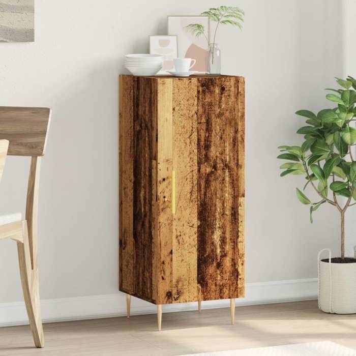 VidaXL Buffet vieux bois 34,5x34x90 cm bois d'ingénierie, armoire de rangement, armoire latérale, buffet de salle à manger, 857183