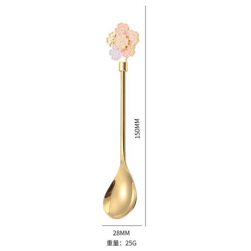 Creative 304 Stainless Steel Cherry Blossom Dessert Spoons& Sugar Coffee Spoon Cocktail Mixing Kitchen,Dining & Bar Tableware