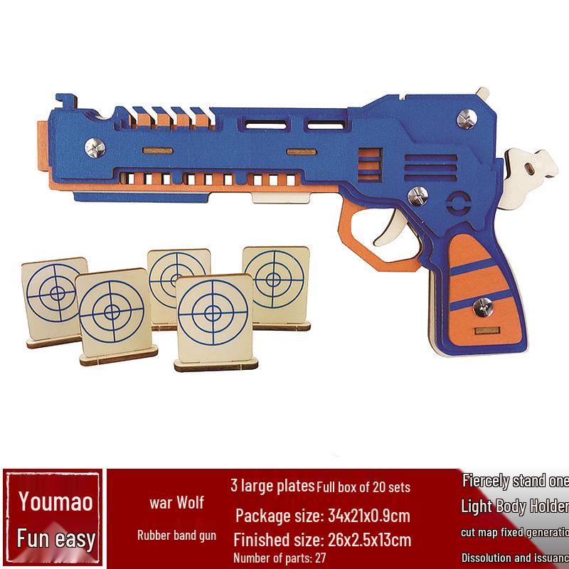 Handmade 3D Wooden Military Tank Model Puzzle for Children