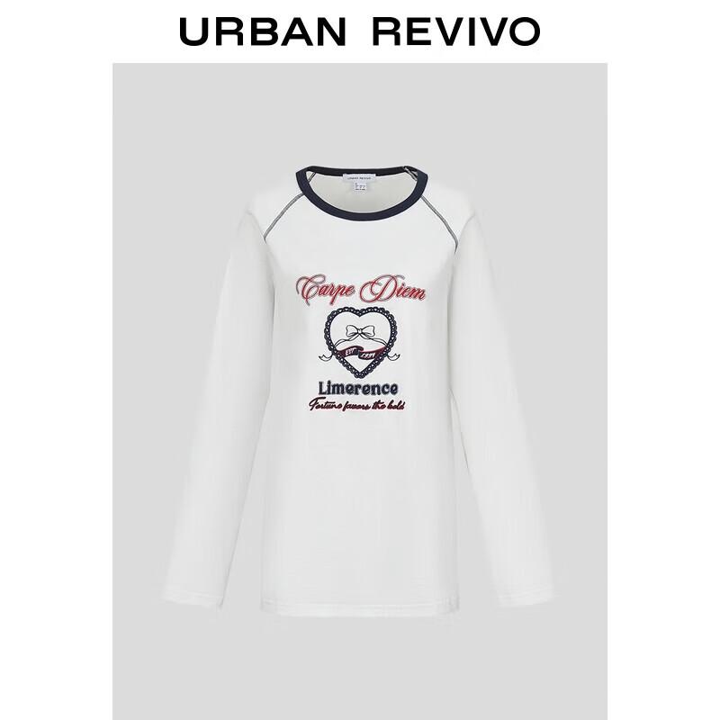 UR2025 Women s Color-Block Letter Long-Sleeve T-Shirt S