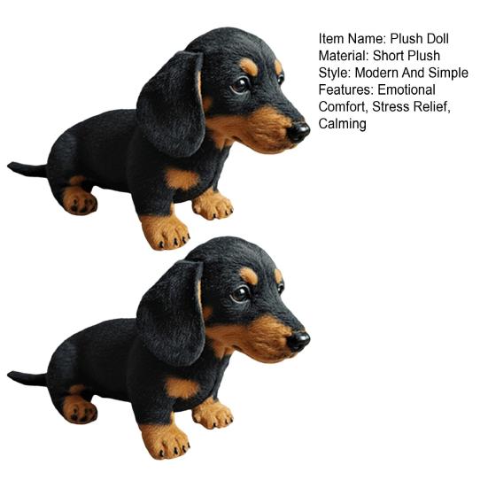 2Pcs Emotional Support Dachshund Plush Toy Soft Stuffed Animal Couch Companion for Stress Relief