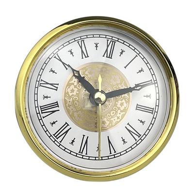 3-1/8 pouces(80mm) Insert d'horloge à chiffres romains rond avec garniture dorée/argentée, idéal pour la décoration et les cadeaux
