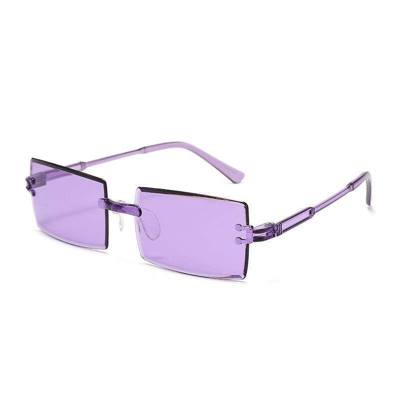 Sun Glasses Casual Men UV400 Protection Rivets Decoration Vintage Women Rectangle Luxurious