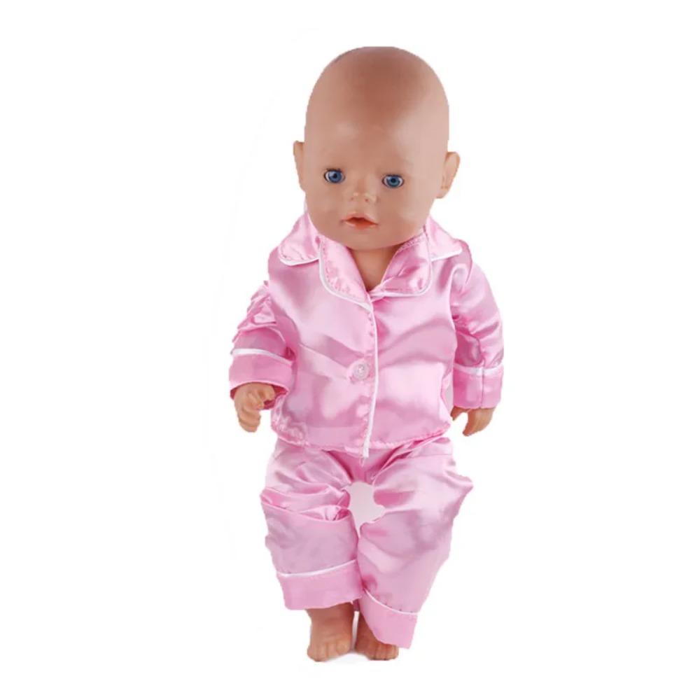 Doll Clothes 2 Colors Pajamas Comfortable Fit 18 Inch American Doll & 43 Cm Born Doll Accessories For Your Generation