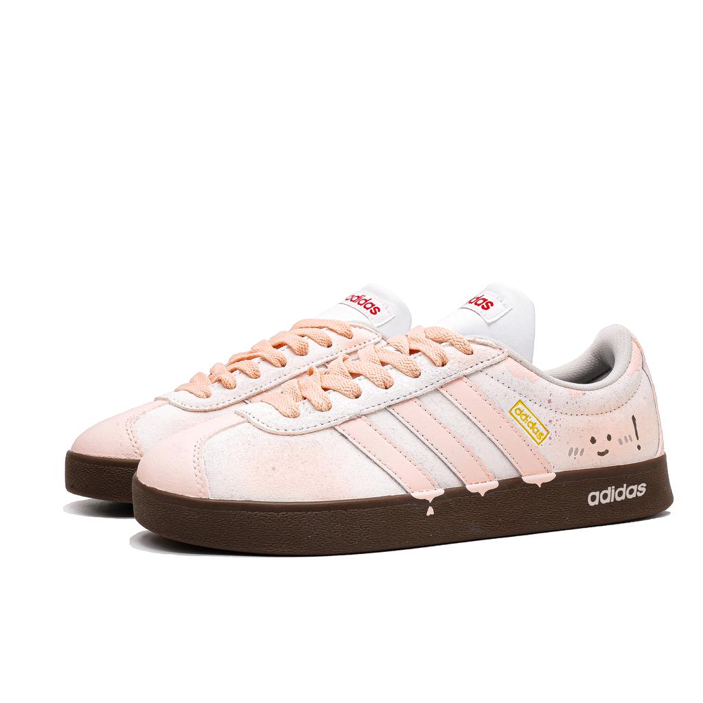 adidas VL COURT 2.0 Lifestyle Coconut Milk Cream Puff Abrasion Resistant Low Top Skateboard Shoes Unisex Pink HQ1802(Team1166-)