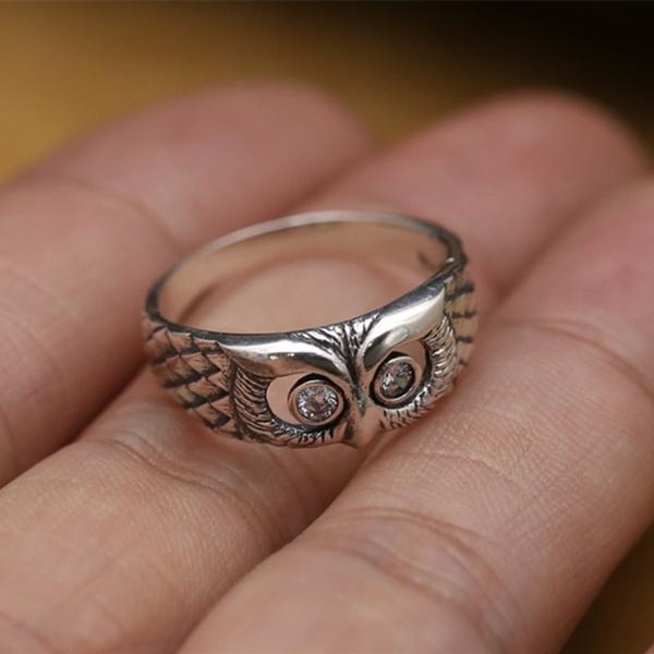 2026 New S925 Vintage Thai Silver Owl Ring With European And American Animal Totem Eagle Head Ring For Women