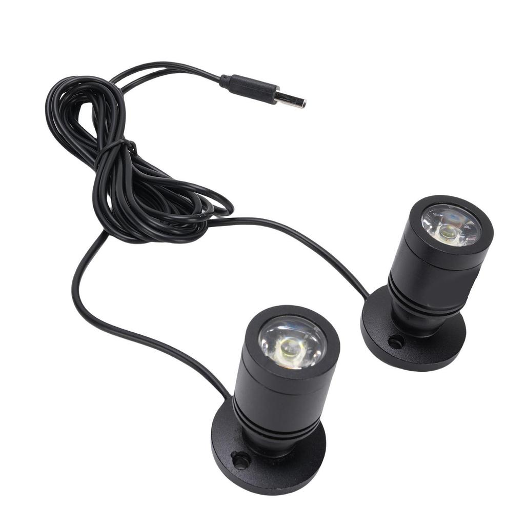 Dual Head Small Spotlight Showcase LED Spotlight Display Light for Closet Artwork Jewelry DIY Craft Aluminum Alloy