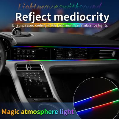 2 In 1 64 Color Car LED Color Atmosphere Lights USB Port Bluetooth Control