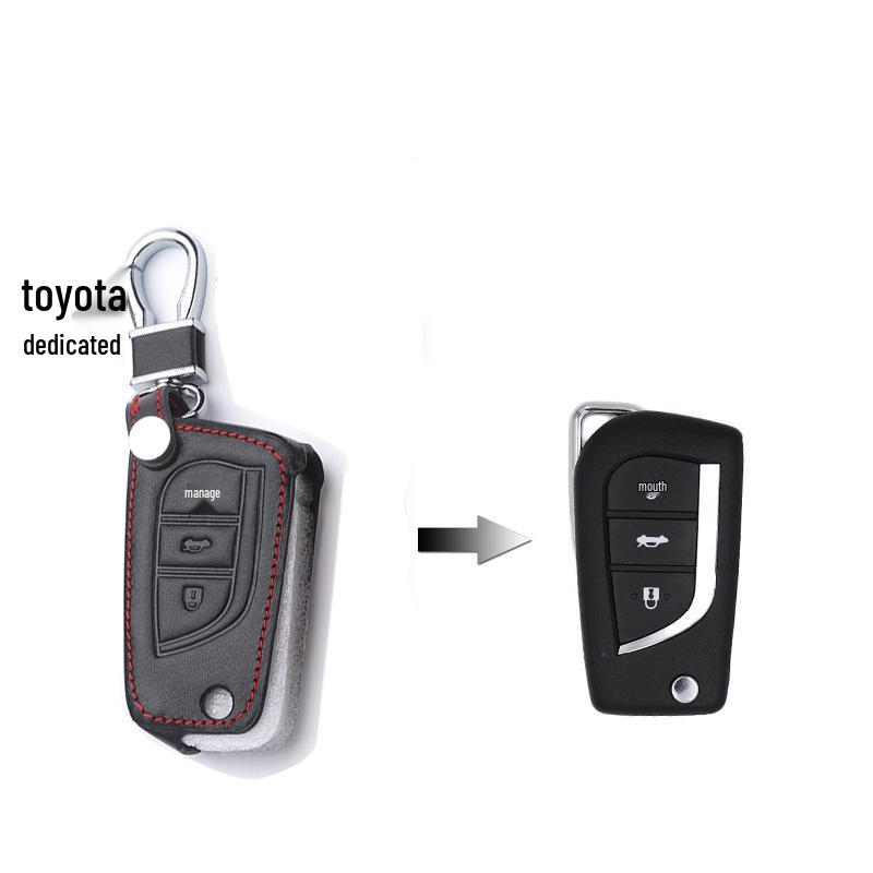 Натуральная кожаная крышка для ключа зажигания для Corolla, Camry, Highlander, Levin, RAV4 (Smart Key)