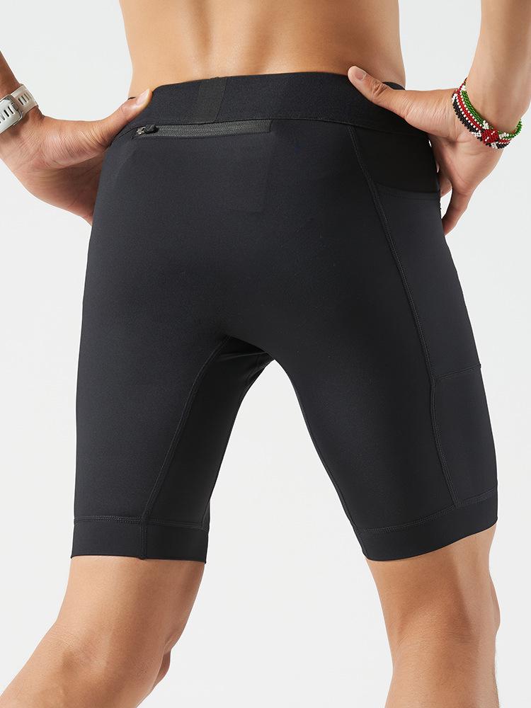 Heren Sneldrogende Compressie Hardloopbroek met Zakken - Strakke Pasvorm Anti-Blootstelling Fitness Basislaag
