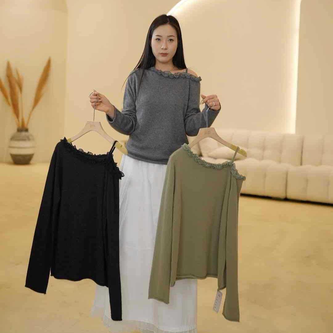 

Lace Fashion Cashmere Knit Top K0301-40 One Size зелёный