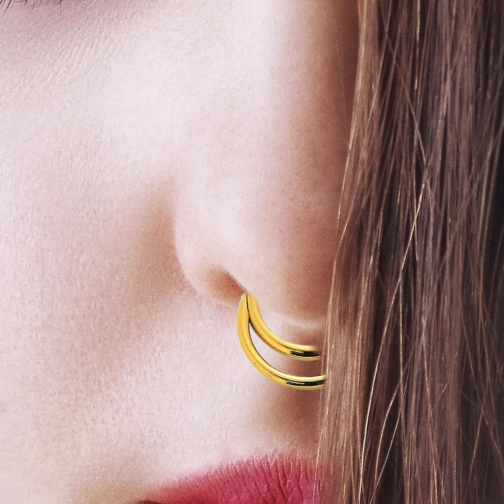 16 Gauge ( 1.2mm ) - 9mm Diameter 316l Surgical Steel Twin Circle Hinged Segment Nose Ring Septum Piercing Jewellery