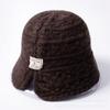 Autumn and Winter Solid Color Bucket Hat Women's Fashion Warm Wool Basin Hat Ear Protection Simple and Sweet Knitted Bucket Hat