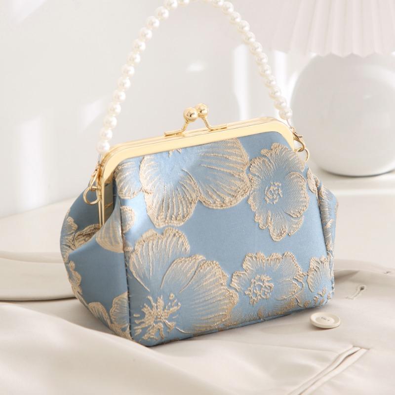 Women's bag new simple and elegant Hanfu bag Chinese antique hand-held cheongsam bag single shoulder crossbody shell bag