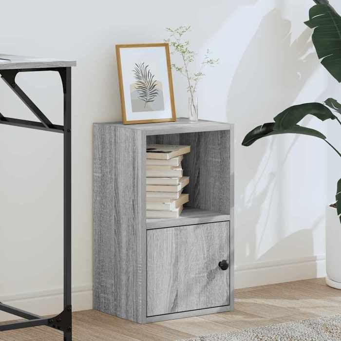 VidaXL Bookcase Sonoma Grey 31x24x52 Cm Engineered Wood, Bookshelf, Storage Rack, Book Holder, 860324