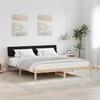 Brown and Black Bed Frame 180 x 200 cm Solid Pine Wood