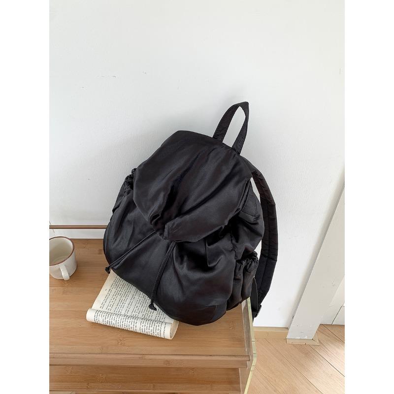 Wrought Silk Backpack Women's Large-capacity Flip Drawstring Leisure New Backpack Backpack Women's Travel Schoolbag