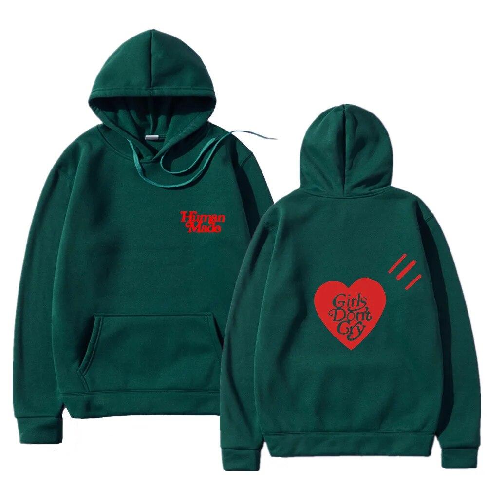 Girls Don’t Cry Human Unisex Hoodies Sweatshirts Autumn Winter Letter Printing Casual Japanese Streetwear Unisex Male Clothing