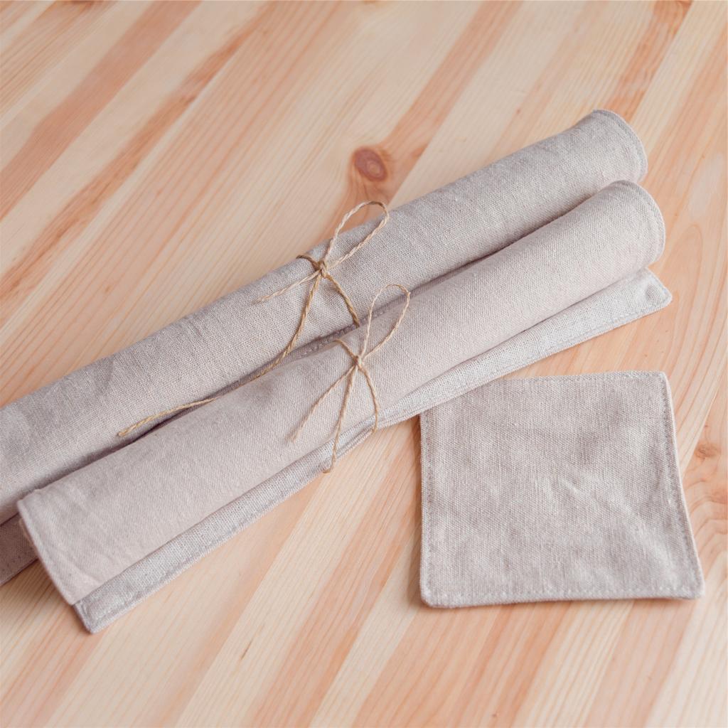 2026 High Quality and Luxury Natural Linen Village Fabric Placemats Dining Table Napkin Drop Shipping