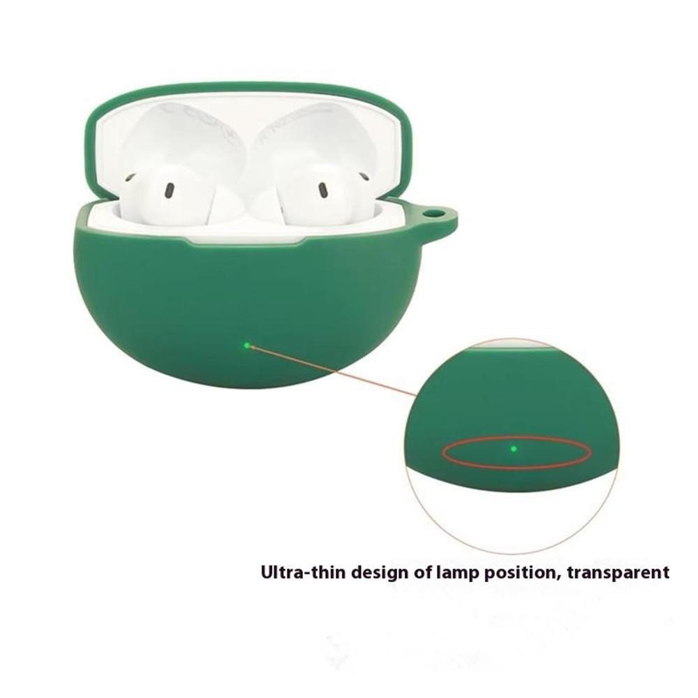 For Oppo Enco Free4 Silicone Case Wireless Earphones Protective Cover with Anti-Lost Buckle