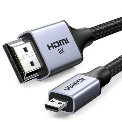 UGREEN 8K מיקרו HDMI HDMI למיקרו HDMI HDMI 48Gbps דינמי אולטרה גבוה פטל Pi ניקון כבל 1 מטר, ממיר, תקן 2.1, מהירות, 8K@60Hz, 4K@120Hz,
