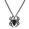 Kpop moda araña colgantes de Halloween cadena cruzada redonda collares para hombres Color plata cadena de cuello gótico pareja ropa de calle regalos