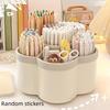 1 Rotating Desktop Organizer Pen Holder Multi-Compartment Storage Box