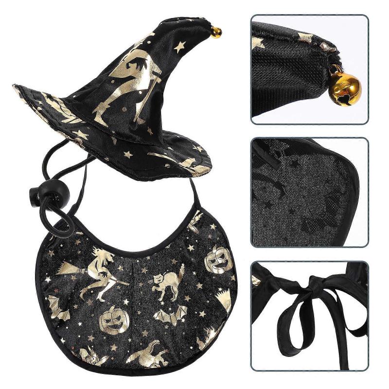 Cosplay Pet Costume Set With Cloak And Hat For Halloween Small Dog 5 Sets Flexible Design For Pet Owners