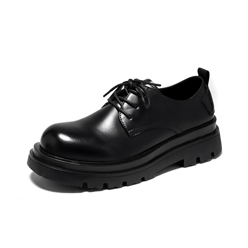 New Luxury Brand Platform Shoes Men Genuine Leather Loafers Shoes Thick-soled Black Business Shoes Slip-on Fashion Casual Shoes