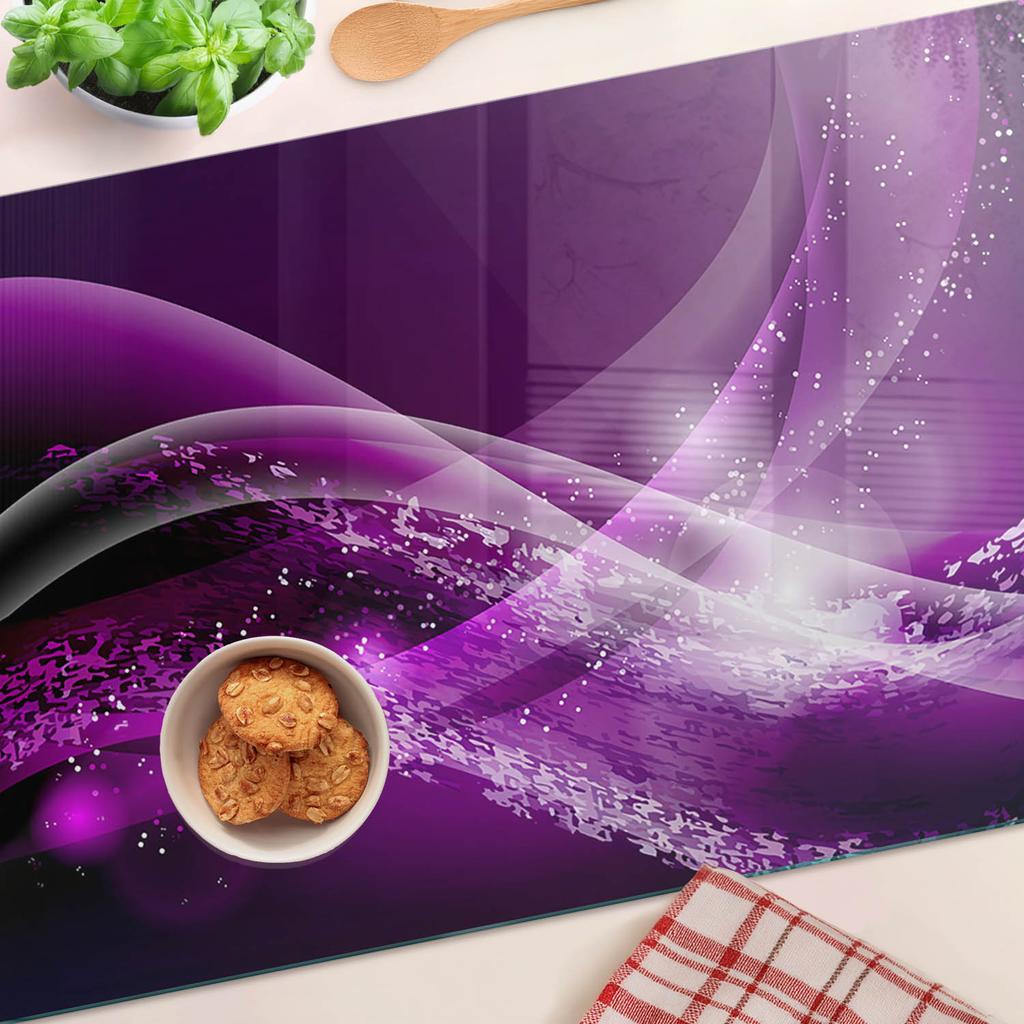 Decorative Glass Cutting and Serving Board Abstract Wave 80X52 Cm