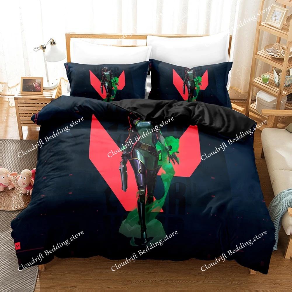 Nuovi Set Biancheria da Letto per Gioco VALORANT Set Copripiumino Con Federa Letto Singolo Matrimoniale Queen King Biancheria da Letto Tessuti per la Casa