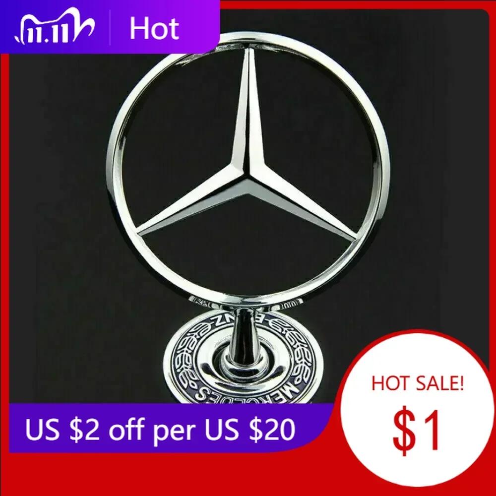Para Estrella de Capó Mercedes Benz - Emblema para Capó de Coche Logo Cromado Frontal Marcado de Capó para Clase C E S de Benz W204 W205 W212 W213 W211