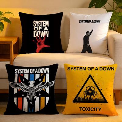 Cushion Cover  Linen  SkinFriendly Soft Decorative Case for Sofa Home Decor Hot Rock Band SSystem Of A Down Pillow Cover