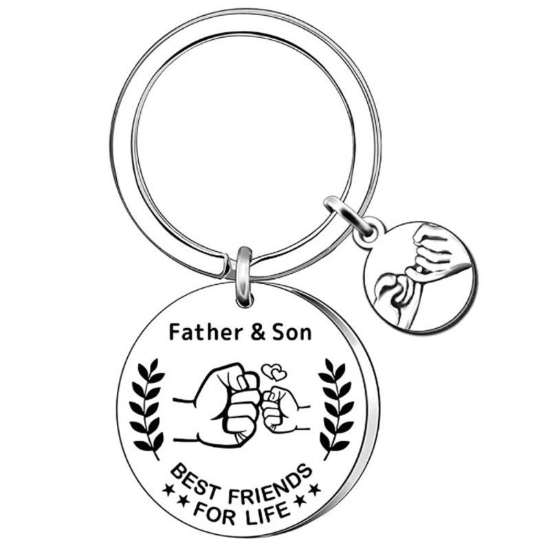 Fathers Day Mothers Day Hand in Hand Keychain Creative Gift Stainless Steel Holiday Gift Stainless Steel Keychain for Backpack Bag Pendant