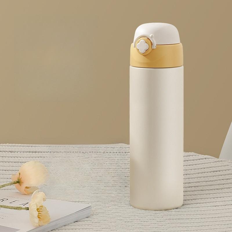 

1PC Straw Thermos Cup Beautiful Design Water Cup Simple and Portable for Students Cup for Travel Good Things Household Goods 400ml