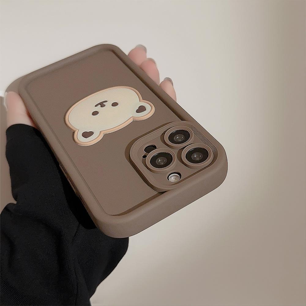 Applicable To 15 IPhone 17 Three-dimensional Bear 15pro Max Doll 13 Cartoon 16 All Inclusive XR