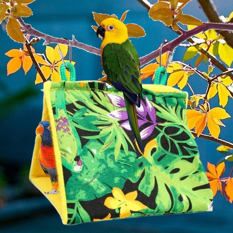 Bird Hammock Bird Hut Hammock Sleeping Bed Warm Hideaway Tent For Finch African Grey Parakeet Conure Parrot Macaw Lovebirds