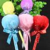 Cute Plush Faux Fur Pom Pom Bowknot Polka Dot Ballpoint Pen Student Stationery