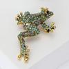 Retro Simple Alloy Rhinestone Long Leg Frog Brooch Temperament Personality Men'S And Women'S Clothing Corsage Jewelry Animal Pin