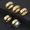 Specially designed for stainless steel rings8MM Matte Gold Ring Hip Hop Trend Plated18k Gold Ring Jewelry Set