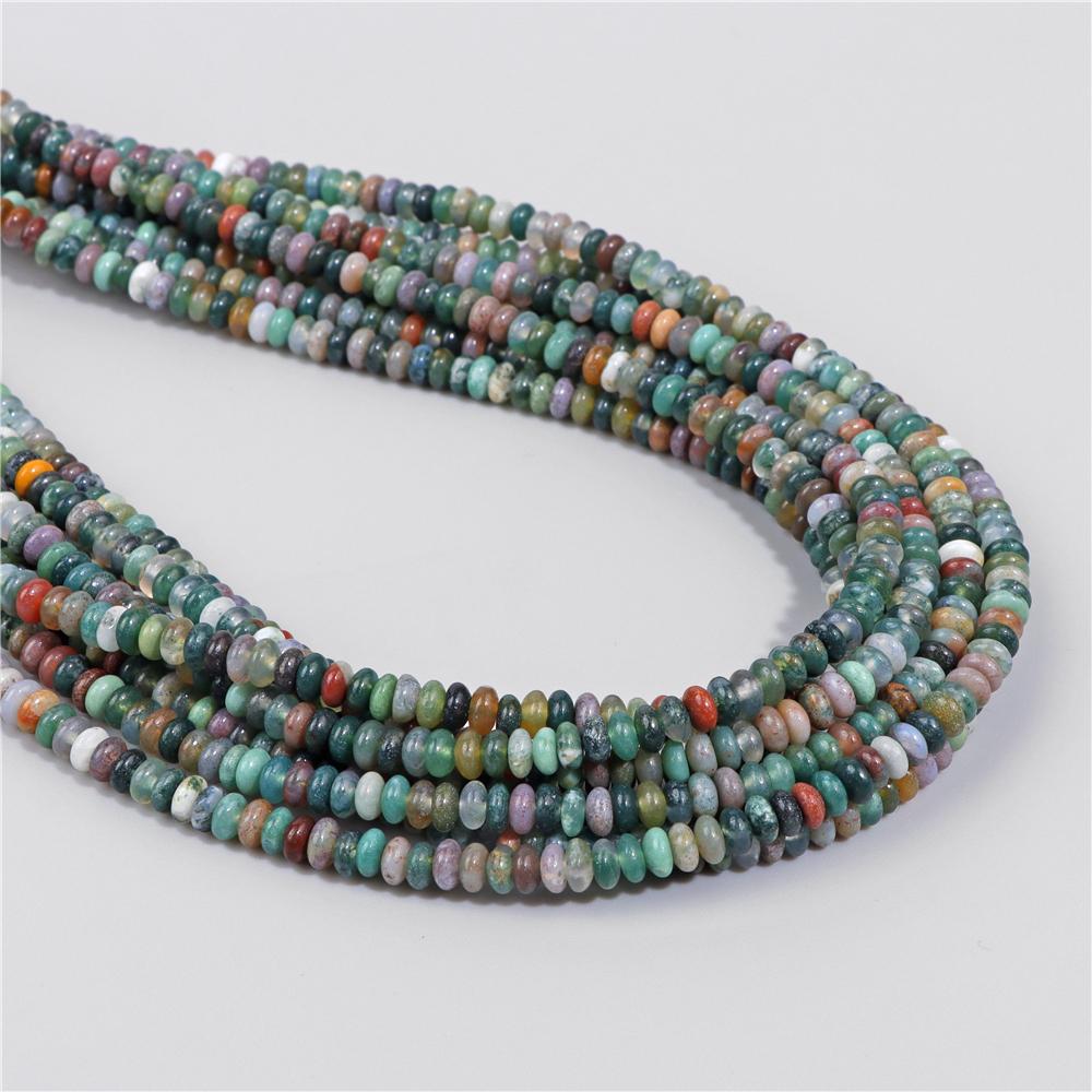 2X4MM Natural Abacus Stone Beads Blue Green Pink Flat Rondelle Beads for Jewelry Making Bracelets Necklace Accessories Wholesale