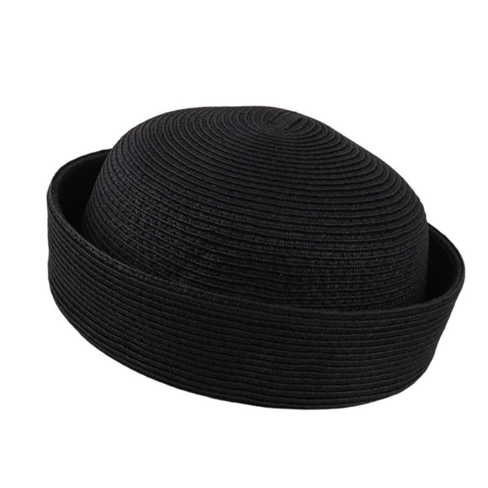 Weave Straw Pillbox Hat Elegant Fedora Hat Fashion Medicine Box Hat  Summer Wear