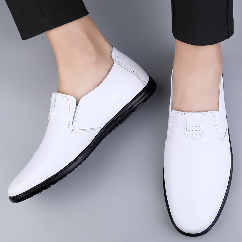 Winter Loafers Men Casual Shoes Fleece Lined Leather Dress Shoes Slip-on Sneaker Flats Plush Man Moccasins Mens Driving Shoes