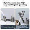 Foldable Bathroom Basin Faucet Stream Sprayer Hot Cold Water Tap Stainless Steel Mixer Wash Tap Aerator 360° Rotation Swing Arms