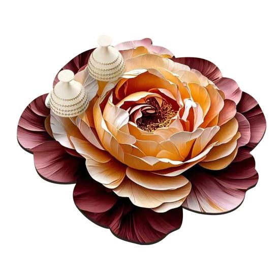 Yousheng 3D Dish Drying Mat Absorbent Kitchen Drying Mat Floral Reusable Washable Dish Drying Pad Non-slip Dish Rack Mats for Kitchen Counter