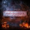 Indoor Outdoor Hanging Banner Large Happy Halloween for Outside, 70 x 15 Inch Yard Sign Front Porch Decor Flag, Spooky Welcome Garden Fence Home Party