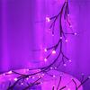 1PC 48LED Purple DIY Artificial Willow Vine Lights USB Powered String Lamp Wall Decoration Lights For Home Christmas Halloween