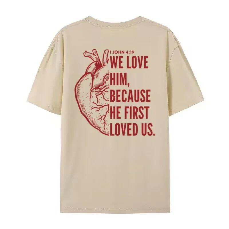 Christian Back Print Tops Jesus Faith Tee Shirt Bible Verse T Shirt Streetwear Women Unisex Religious Clothes Oversized