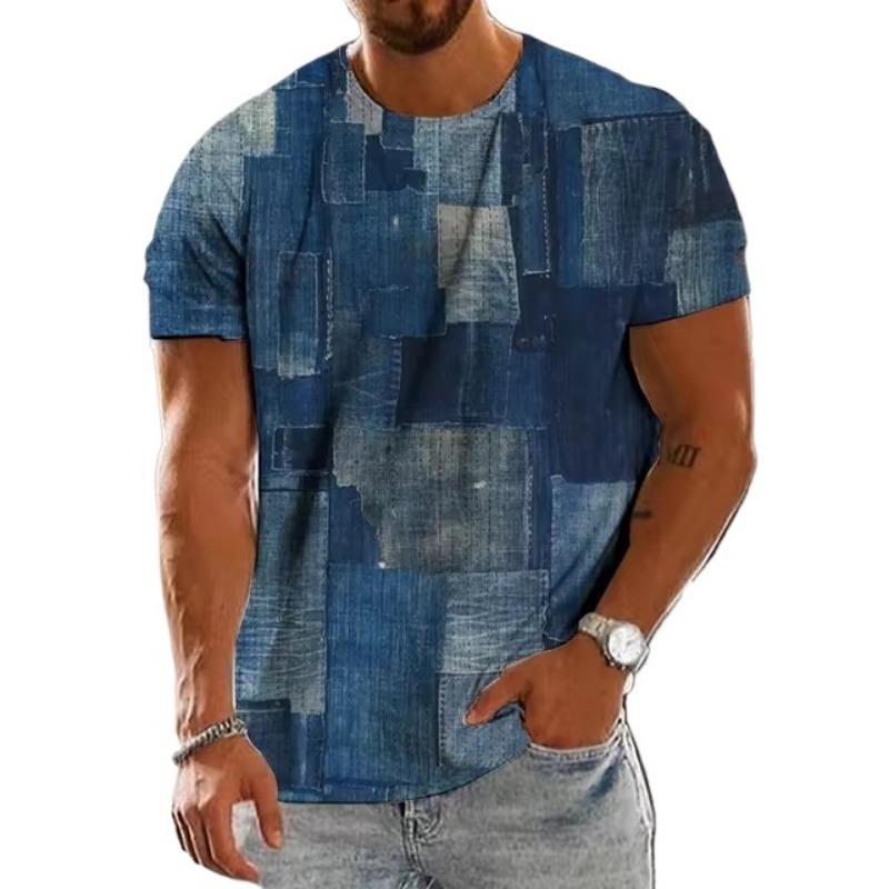 Herr T-shirt 3D Digital Lapptäcke Grafiskt Tryck Herr Designertröjor Herr Sommarkläder Kortärmad Tee Street Toppar